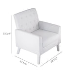 LUE BONA Linen Accent Chair Comfy Living Room Chair with Arms Upholstered Button Tufted Armchair Modern Arm Chairs Set Of 2