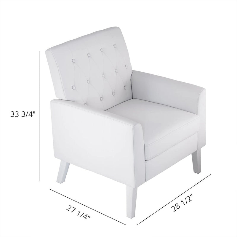 LUE BONA Linen Accent Chair Comfy Living Room Chair with Arms Upholstered Button Tufted Armchair Modern Arm Chairs Set Of 2