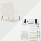 LUE BONA Linen Accent Chair Comfy Living Room Chair with Arms Upholstered Button Tufted Armchair Modern Arm Chairs Set Of 2