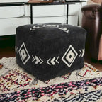 HomeRoots 18 Black 100% Cotton Ottoman