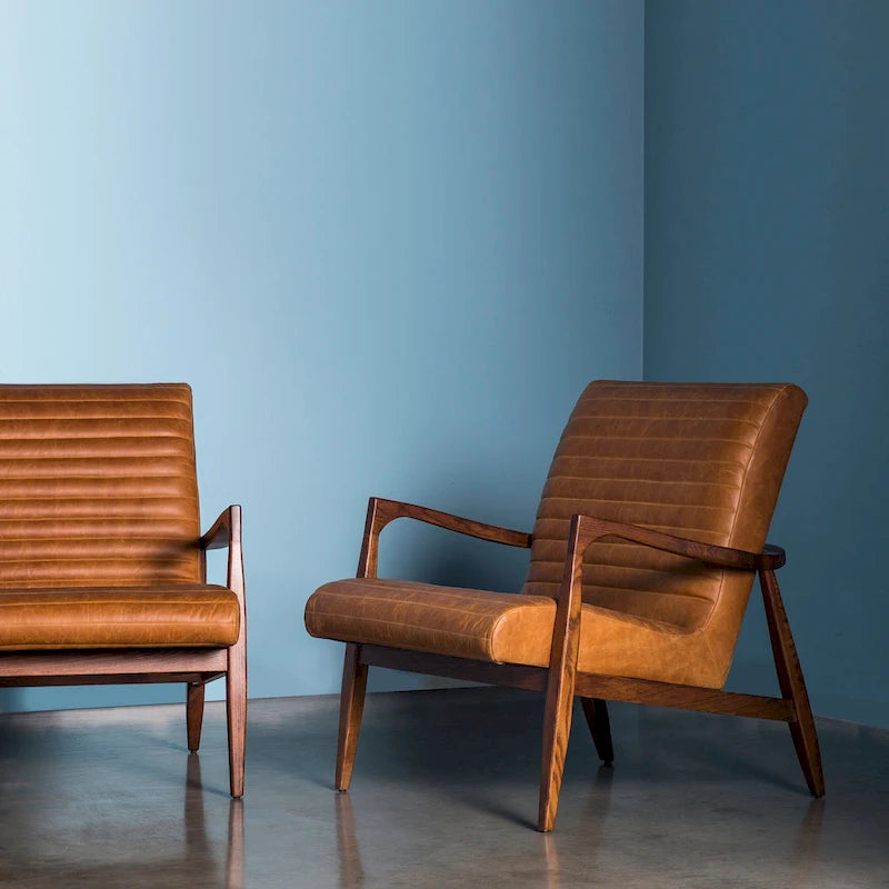Poly & Bark Rowan Lounge Chair - Full Grain Genuine Italian Leather