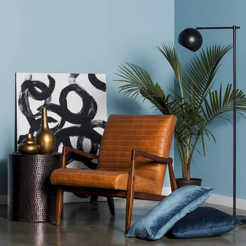 Poly & Bark Rowan Lounge Chair - Full Grain Genuine Italian Leather
