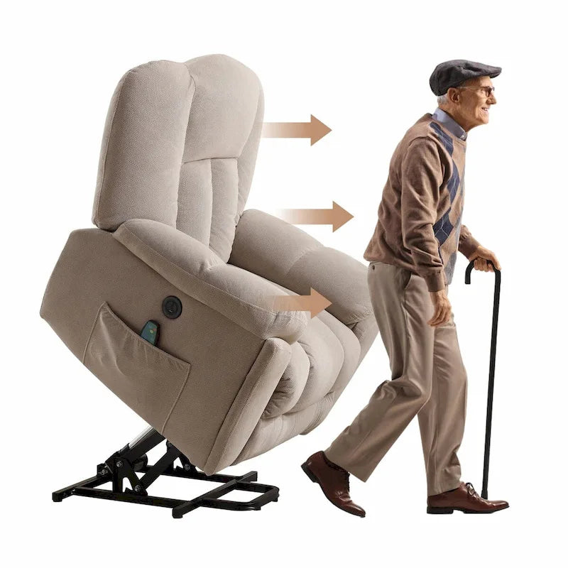 Power Lift Recliner Chair with Heat, Massage, USB Port