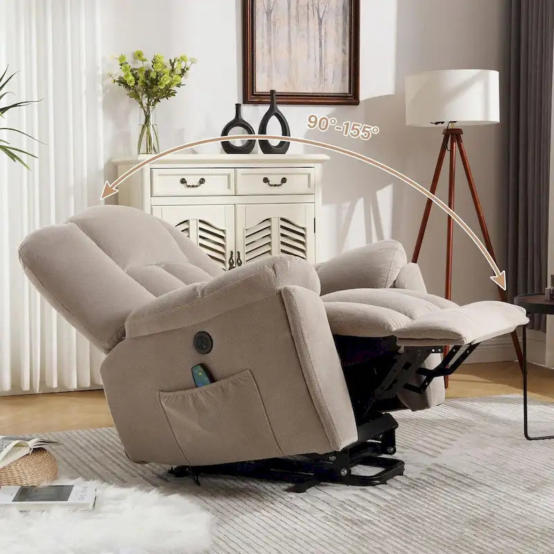 Power Lift Recliner Chair with Heat, Massage, USB Port