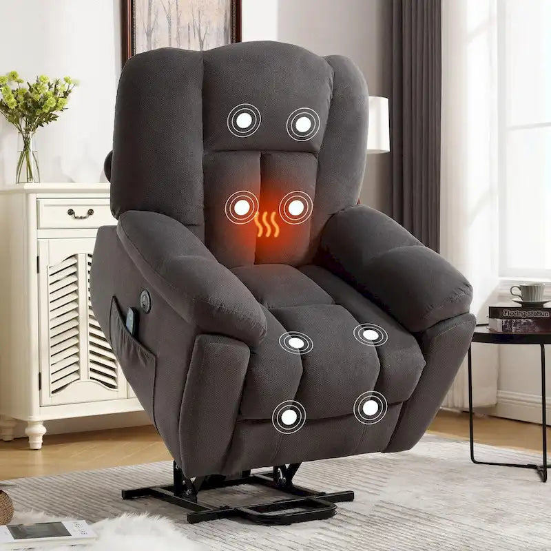Power Lift Recliner Chair with Heat, Massage, USB Port