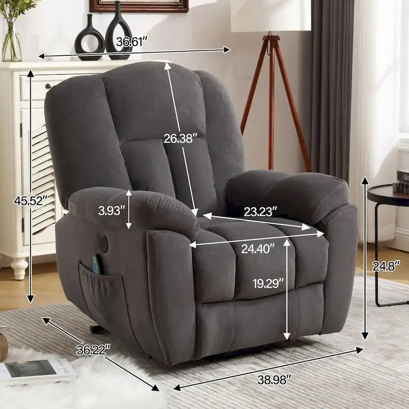 Power Lift Recliner Chair with Heat, Massage, USB Port