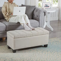 Upholstered Storage Rectangular Bench, Bedroom End of Bed Bench