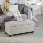 Upholstered Storage Rectangular Bench, Bedroom End of Bed Bench
