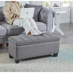 Upholstered Storage Rectangular Bench, Bedroom End of Bed Bench