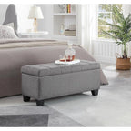 Upholstered Storage Rectangular Bench, Bedroom End of Bed Bench