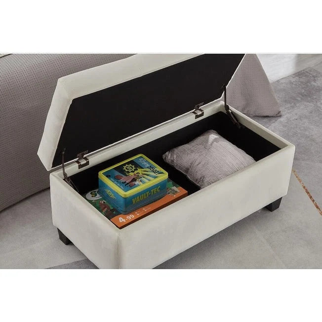 Upholstered Storage Rectangular Bench, Bedroom End of Bed Bench