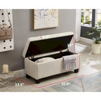 Upholstered Storage Rectangular Bench, Bedroom End of Bed Bench