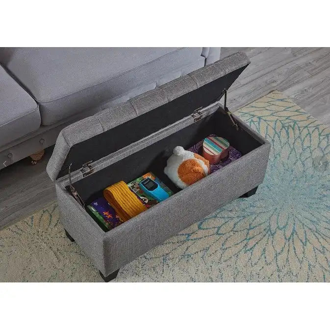 Upholstered Storage Rectangular Bench, Bedroom End of Bed Bench