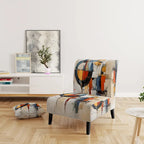 Designart Colorful Mid Century Abstract Fusion I Upholstered Mid-century Accent Chair and Mid-Century Modern Arm Chair