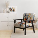 Designart Colorful Mid Century Abstract Fusion I Upholstered Mid-century Accent Chair and Mid-Century Modern Arm Chair