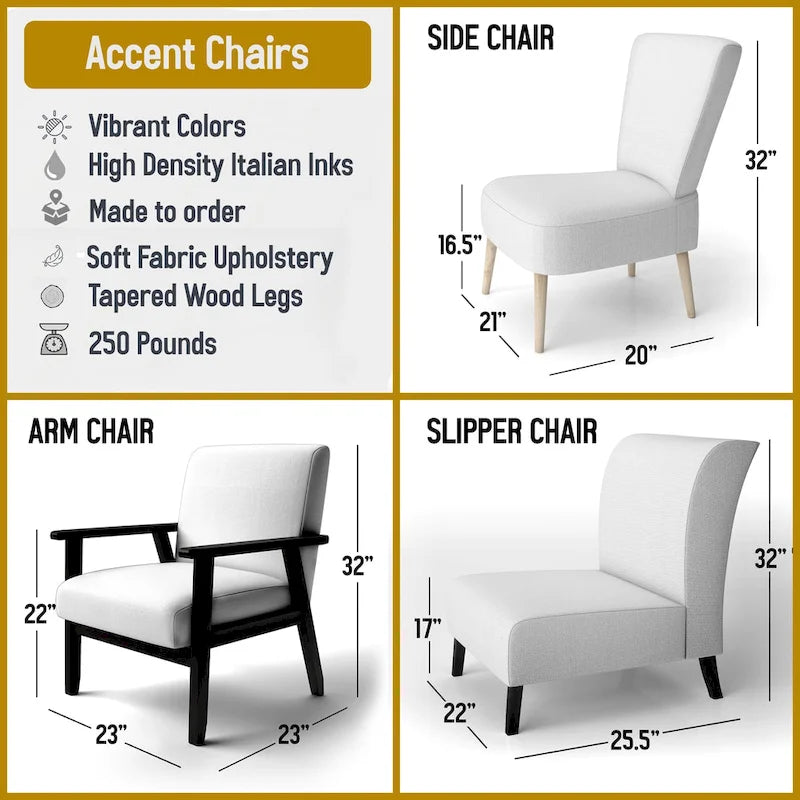 Designart Colorful Mid Century Abstract Fusion I Upholstered Mid-century Accent Chair and Mid-Century Modern Arm Chair