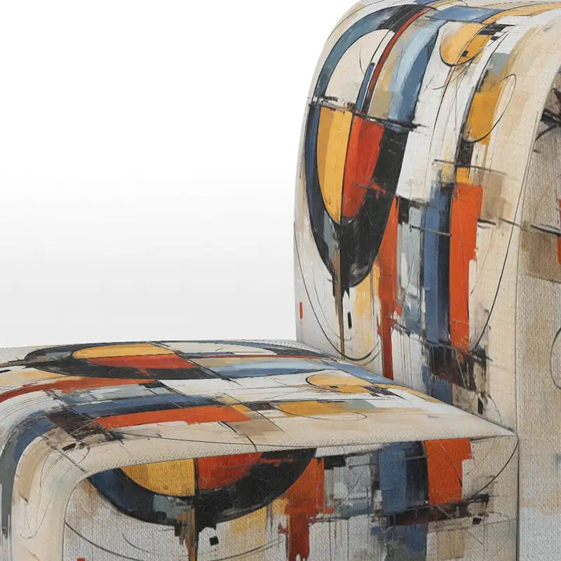 Designart Colorful Mid Century Abstract Fusion I Upholstered Mid-century Accent Chair and Mid-Century Modern Arm Chair