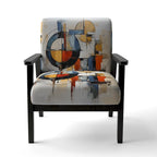 Designart Colorful Mid Century Abstract Fusion I Upholstered Mid-century Accent Chair and Mid-Century Modern Arm Chair
