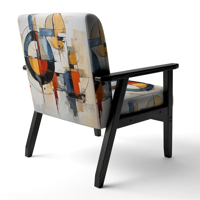 Designart Colorful Mid Century Abstract Fusion I Upholstered Mid-century Accent Chair and Mid-Century Modern Arm Chair