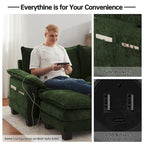144 Modular Compression Sofa Set Convertible Sectional Sleeper Couch with 2 Ottomans