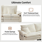144 Modular Compression Sofa Set Convertible Sectional Sleeper Couch with 2 Ottomans
