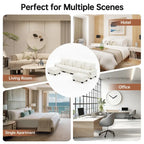 144 Modular Compression Sofa Set Convertible Sectional Sleeper Couch with 2 Ottomans