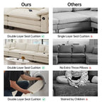 144 Modular Compression Sofa Set Convertible Sectional Sleeper Couch with 2 Ottomans