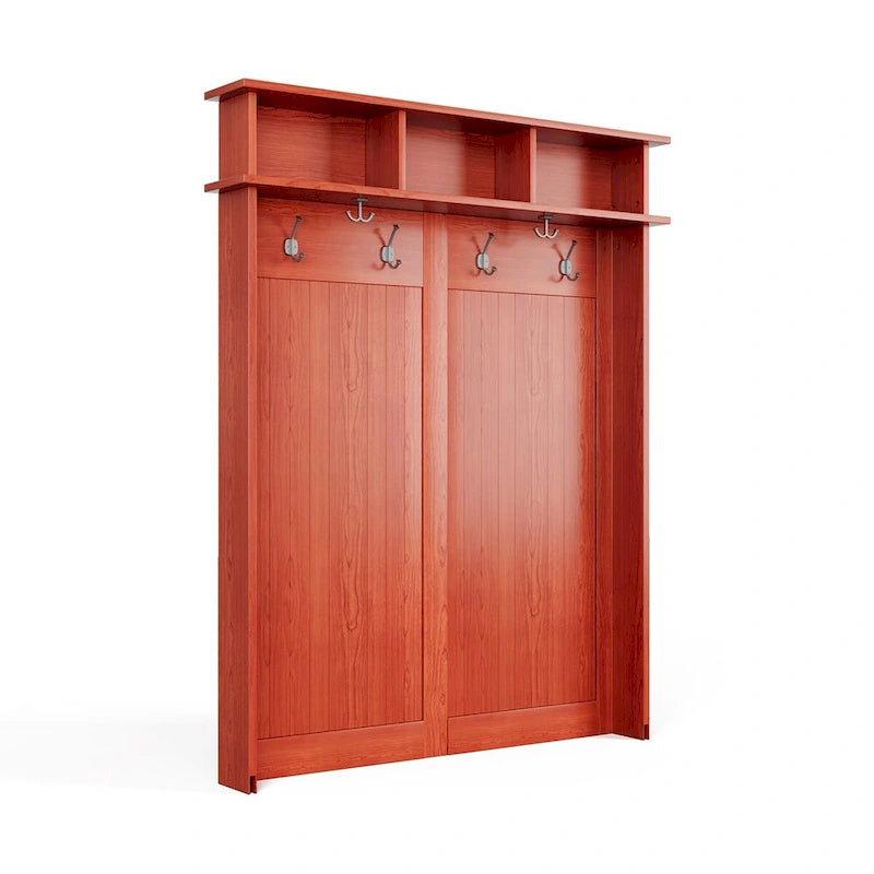 John Louis Home Solid Wood Hall Tree with Shoe and 1 Bin Storage