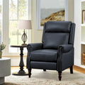 COZYMAN Genuine Leather Push Back Adjustable Recliner with Comfortable Arms for Living Room Chair