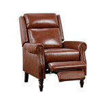 COZYMAN Genuine Leather Push Back Adjustable Recliner with Comfortable Arms for Living Room Chair