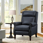 COZYMAN Genuine Leather Push Back Adjustable Recliner with Comfortable Arms for Living Room Chair