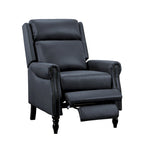 COZYMAN Genuine Leather Push Back Adjustable Recliner with Comfortable Arms for Living Room Chair