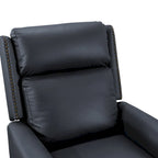 COZYMAN Genuine Leather Push Back Adjustable Recliner with Comfortable Arms for Living Room Chair
