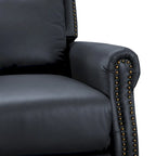 COZYMAN Genuine Leather Push Back Adjustable Recliner with Comfortable Arms for Living Room Chair