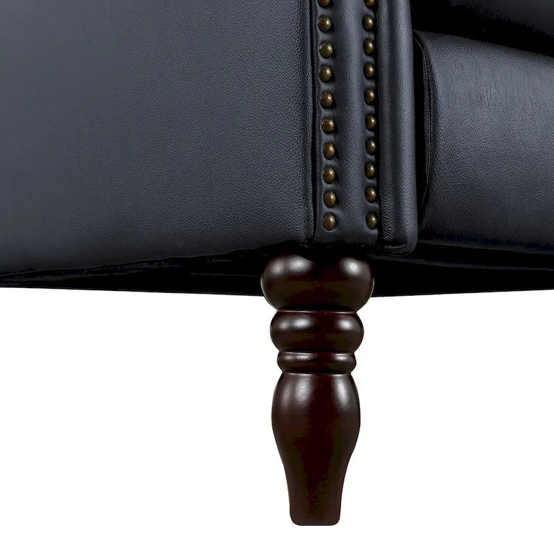 COZYMAN Genuine Leather Push Back Adjustable Recliner with Comfortable Arms for Living Room Chair