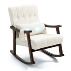 AVAWING Upholstered Rocking Chair with Massage Lumbar Support