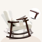 AVAWING Upholstered Rocking Chair with Massage Lumbar Support