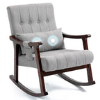AVAWING Upholstered Rocking Chair with Massage Lumbar Support