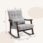 AVAWING Upholstered Rocking Chair with Massage Lumbar Support