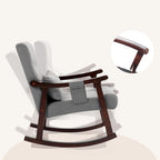 AVAWING Upholstered Rocking Chair with Massage Lumbar Support