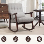 AVAWING Upholstered Rocking Chair with Massage Lumbar Support