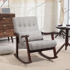 AVAWING Upholstered Rocking Chair with Massage Lumbar Support