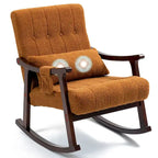 AVAWING Upholstered Rocking Chair with Massage Lumbar Support