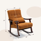 AVAWING Upholstered Rocking Chair with Massage Lumbar Support