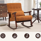 AVAWING Upholstered Rocking Chair with Massage Lumbar Support