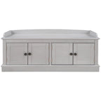 4-door Storage Bench with Adjustable Shelves and Removable Cushion - 42.7L x 15.9W x 17.4H