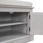 4-door Storage Bench with Adjustable Shelves and Removable Cushion - 42.7L x 15.9W x 17.4H