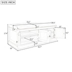 4-door Storage Bench with Adjustable Shelves and Removable Cushion - 42.7L x 15.9W x 17.4H