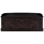 4-door Storage Bench with Adjustable Shelves and Removable Cushion - 42.7L x 15.9W x 17.4H