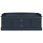 4-door Storage Bench with Adjustable Shelves and Removable Cushion - 42.7L x 15.9W x 17.4H